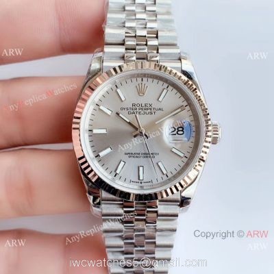 EW factory Rolex Datejust SS Silver dial Jubilee 36mm / Best Chinese Replica Watches watches