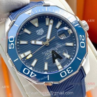 AAA Replica Tag Heuer Aquaracer Calibre 5 Blue Rubber Strap Watches watches