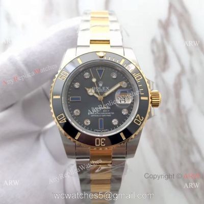 Best Replica Rolex Submariner EW Factory 3135 Two Tone Diamond Watch watches