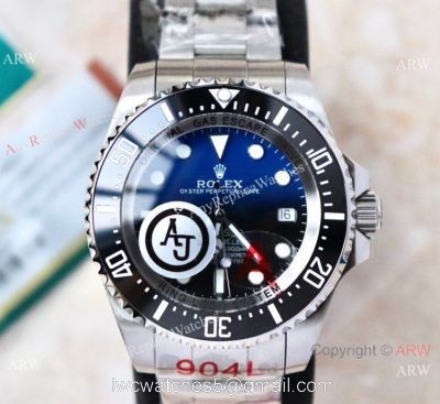 AJ Factory &8216;MAX Rolex Deepsea Blue Replica Watch 44mm watches