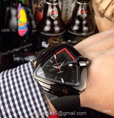 High Quality Replica Hamilton Ventura XXL Auto Elvis Black PVD Watch watches