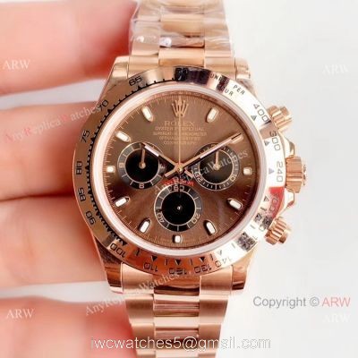 JH Factory Swiss 4130 Rolex Daytona Chocolate Replica Watch 40mm watches