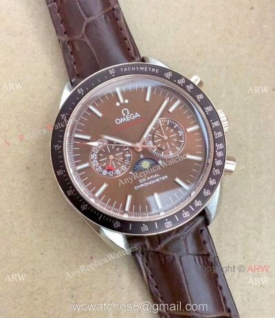 New Replica Omega Speedmaster Moonphase Automatic watch Brown Dial watches