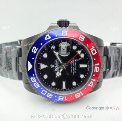All Black Rolex Replica GMT-MASTER II Watch Pepsi Ceramic Bezel watches