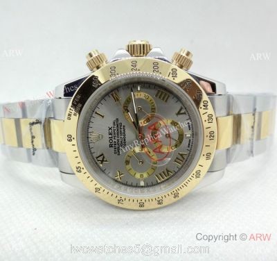 High Quality Copy Rolex Daytona Two Tone Gray Roman Watch 40mm watches