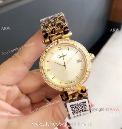 Replica Cartier Pasha de 35mm Lady watch Leopard Strap watches