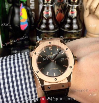 AAA Copy Hublot Classic Fusion 43mm Rose Gold Grey Face Watches watches