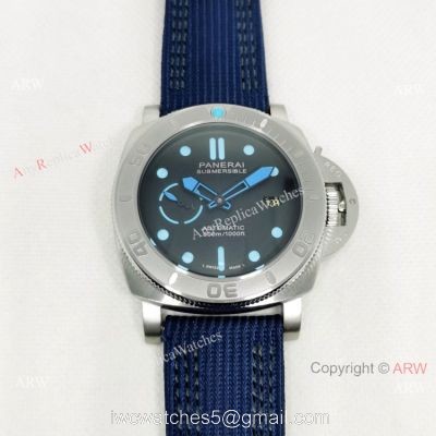 NEW! Panerai PAM985 Submersible Mike Horn Edition Blue Watch 47mm watches