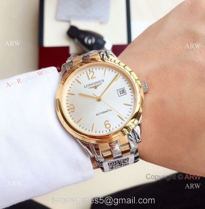 New Replica Longines Flagship 2-Tone Silver Dial Watches 40mm watches