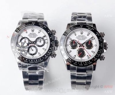 1:1 Swiss Replica Rolex Daytona 4130 JH Stainless Steel White Dial Watch 40MM watches