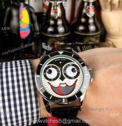 New Copy Konstantin Chaykin Joker Watch Black Bezel Leather Strap watches
