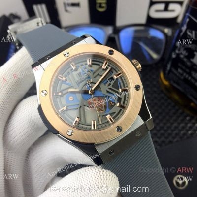 New Style Hublot Classic Fusion Rose Gold Bezel Rubber Strap Watches watches