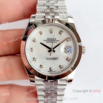 NEW Upgraded V3 Rolex Grade 1 Datejust II 41mm Ss White MOP Dial Watch watches