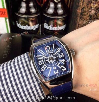 Franck Muller Vanguard Yachting SS Blue Dial Knock off Watches China watches