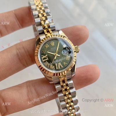 Rolex Datejust Two Tone Jubilee Green Dial 26mm Watch Rolex 16233 Fake Watch watches