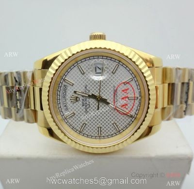 New Copy Rolex Day-Date President White textured Dial Watch 40mm watches
