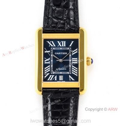 (ER) Cartier Tank Solo W5200027 Automatic Black Roman Dial Watches Super Clone watches