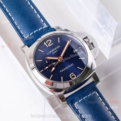 (VS) Copy Panerai Luminor 1950 GMT Blue Dial PAM 688 Watch Swiss Panerai Bracelet watches