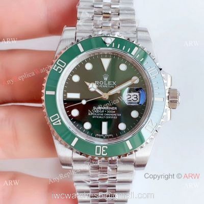 (EW) Swiss Rolex Submariner Hulk Replica Watch Green Dial Jubilee Strap 3135 Movement watches