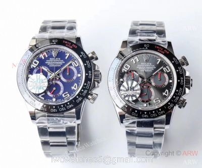 1:1 Best Replica Rolex Daytona Swiss 4130 JH Factory Watch SS Blue or Grey Dial watches