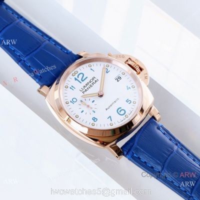 (VS) Swiss Panerai Luminor PAM756 Rose Gold White Face Watch watches