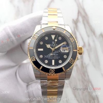 (EWF) Swiss Replica Rolex Submariner EW Factory Diamond Markers 2-Tone 3135 Watch 40mm watches