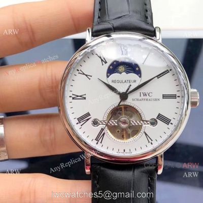 IWC Tourbillon Moonphase Portofino SS White Dial Watches High Quality Replica Watches China watches