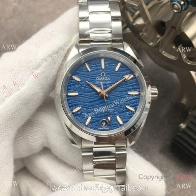 VS Factory Replica Omega Aqua Terra 150m Swiss 8800 Watch SS Blue Wave Dial watches