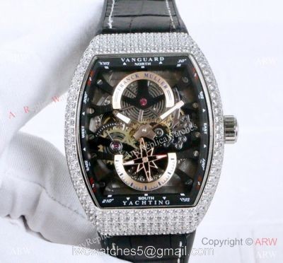 New Franck Muller Vanguard Yachting Anchor Diamond Skeleton Watch / Knock off Watches China watches