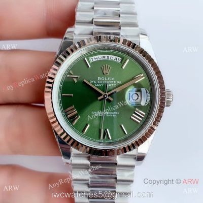 NEW Upgraded Rolex Day-Date II 41 SS Green Dial New President Band Watch V3 watches