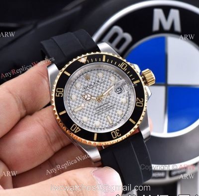 Rolex Submariner Clone Two Tone Black Rubber Strap Watch 41mm watches