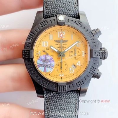 GF Factory Breitling Avenger Hurricane 45 Chronograph Replica Watch Yellow Dial Carbon Case watches