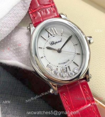 New Replica Chopard Happy Sport Oval White MOP Dial Watch Women watches