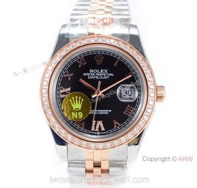 Swiss Rolex Datejust II 41 Two Tone Rose Gold Black Watch / Rolex Grade 1 Copy watches
