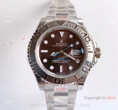 1:1 Best Edition Rolex Yachtmaster Stainless Steel Gray Dial Watch Noob 3135 Replica watches