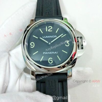 Copy Panerai Luminor PAM00112 Watch Black Dial Black Rubber Strap watches