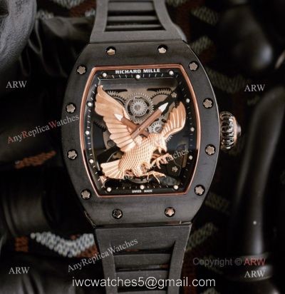 Limited Richard Mille Eagle Watch With Black Rubber Band For Mens Replica Ref RM 57-05 watches