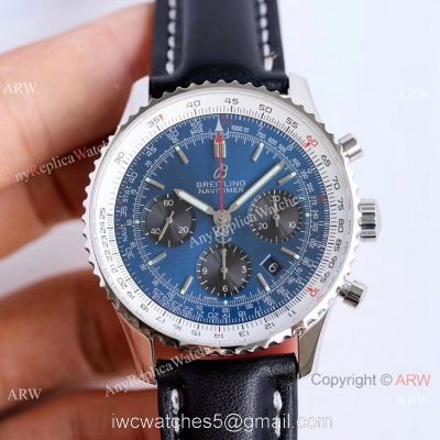 JF Factory Copy Breitling Navitimer 01 Automatic Chronograph Watch SS Blue Dial watches