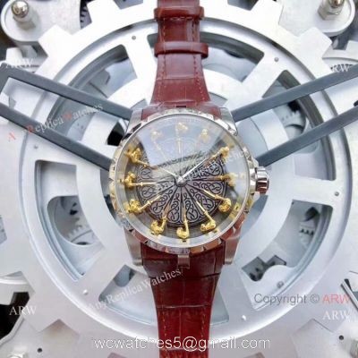 New Copy Roger Dubuis Excalibur RDDBEX0495 SS Gray Dial Watch watches