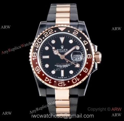 KS Factory Rolex GMT Master II Swiss ETA Root-Beer Two Tone Rose Gold PVD Watch watches