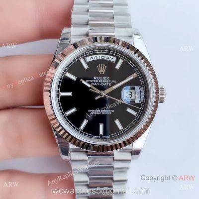 NEW Upgraded Rolex Day Date 2 Black Dial Ss Presidential Watch Swiss 3255 V3 Version watches