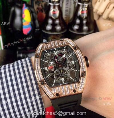 Richard Mille RM012 Rose Gold Diamond Watch Swiss Quality watches