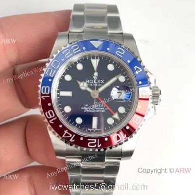 (EW) Swiss Replica Rolex 116719 GMT-Master II Pepsi Bezel New Blue Dial Watch watches
