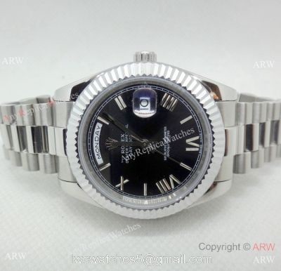AAA Quality Replica Rolex Day-Date Presidential Black Dial Watch 40mm watches