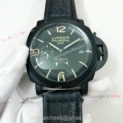 New Replica Panerai Luminor 1950 GMT 10 Days PAM00335 Watch Black Steel watches