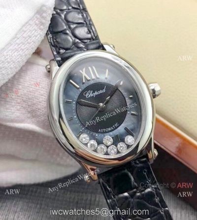Replica Chopard Happy Sport Oval Lady Watch SS Gray Dial watches