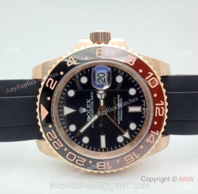 Replica Rolex GMT-Master II Rubber Strap Brown Black Ceramic Watch watches