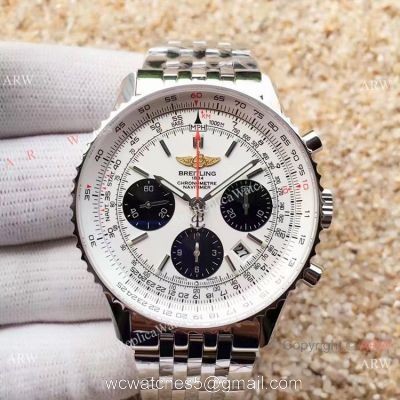 Swiss Grade 1 Breitling Navitimer 01 White Face JF 7750 Watch Super Clone watches