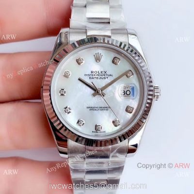 NEW Upgraded ETA3235 V3 Rolex Datejust II Watch SS White MOP Face Oyster Band watches