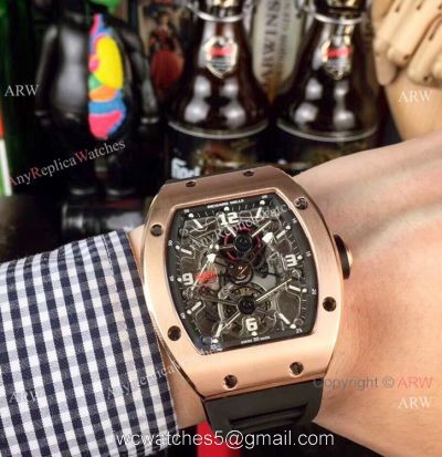Richard Mille RM012 Rose Gold Rubber Strap Watch Swiss Quality watches